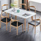 Rectangle Contemporary Dining Table White Sintered Stone Table with Ash Solid Wood Base Clearhalo ' dining_table' 'Dining Tables & Seating' 'Dining Tables' 'furn' 'furn_dining_table' 'Furniture' 'furniture_dining_table' 'Kitchen & Dining Furniture' 'kitchen&dining_furn' 'kitchen' 'kitchen_dining_table' 4159331