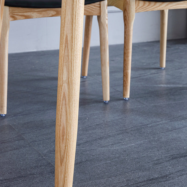 Rectangle Contemporary Dining Table White Sintered Stone Table with Ash Solid Wood Base Clearhalo ' dining_table' 'Dining Tables & Seating' 'Dining Tables' 'furn' 'furn_dining_table' 'Furniture' 'furniture_dining_table' 'Kitchen & Dining Furniture' 'kitchen&dining_furn' 'kitchen' 'kitchen_dining_table' 4159337