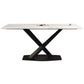 Modern Style Dining Table Rectangle Sintered Stone Dining Table with Black Frame for Home Use White Without Chairs Clearhalo ' dining_table' 'Dining Tables & Seating' 'Dining Tables' 'furn' 'furn_dining_table' 'Furniture' 'furniture_dining_table' 'Kitchen & Dining Furniture' 'kitchen&dining_furn' 'kitchen' 'kitchen_dining_table' 4159352