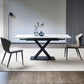 Rectangle Contemporary Dining Table Sintered Stone Table with Black Pedestal Base Clearhalo ' dining_table' 'Dining Tables & Seating' 'Dining Tables' 'furn' 'furn_dining_table' 'Furniture' 'furniture_dining_table' 'Kitchen & Dining Furniture' 'kitchen&dining_furn' 'kitchen' 'kitchen_dining_table' 4159366