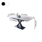 Rectangle Contemporary Dining Table Sintered Stone Table with Black Pedestal Base Clearhalo ' dining_table' 'Dining Tables & Seating' 'Dining Tables' 'furn' 'furn_dining_table' 'Furniture' 'furniture_dining_table' 'Kitchen & Dining Furniture' 'kitchen&dining_furn' 'kitchen' 'kitchen_dining_table' 4159369