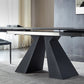 Modern Gray Dining Table Rectangle Sintered Stone Dining Table with Black Frame Clearhalo ' dining_table' 'Dining Tables & Seating' 'Dining Tables' 'furn' 'furn_dining_table' 'Furniture' 'furniture_dining_table' 'Kitchen & Dining Furniture' 'kitchen&dining_furn' 'kitchen' 'kitchen_dining_table' 4159391