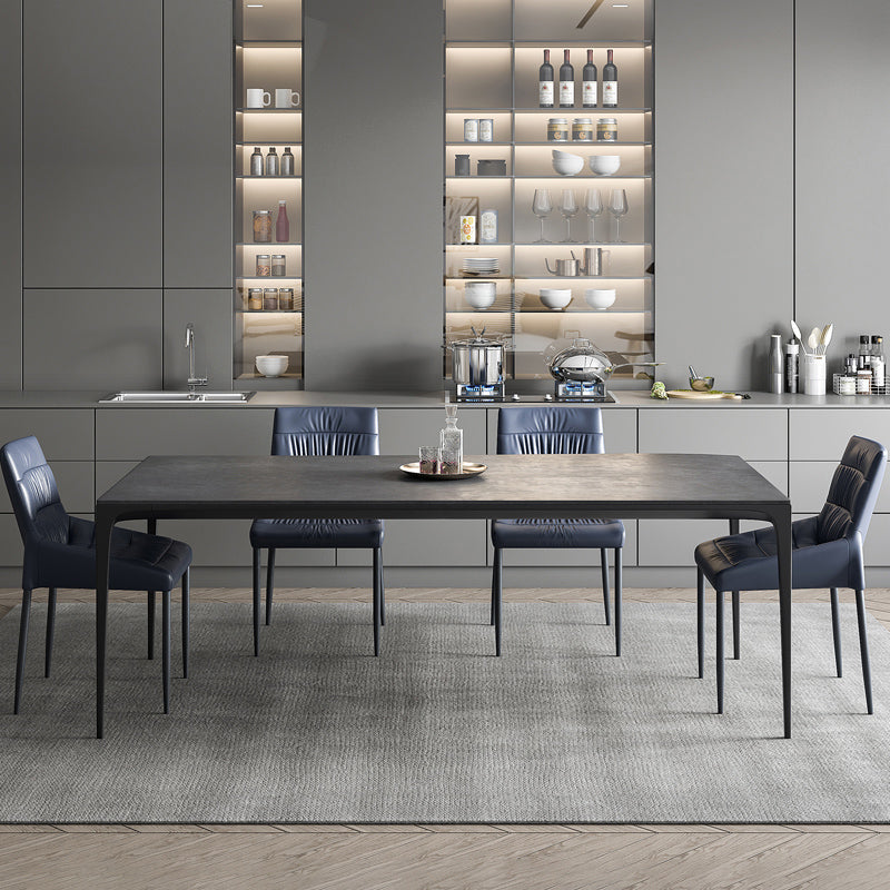 Modern Gray Dining Table Rectangle Sintered Stone Dining Table with 4 Legs Clearhalo ' dining_table' 'Dining Tables & Seating' 'Dining Tables' 'Furniture' 'furniture_dining_table' 'Kitchen & Dining Furniture' 'kitchen&dining_furn' 'kitchen' 'kitchen_dining_table' 4159399