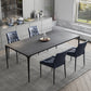 Modern Gray Dining Table Rectangle Sintered Stone Dining Table with 4 Legs Clearhalo ' dining_table' 'Dining Tables & Seating' 'Dining Tables' 'Furniture' 'furniture_dining_table' 'Kitchen & Dining Furniture' 'kitchen&dining_furn' 'kitchen' 'kitchen_dining_table' 4159400
