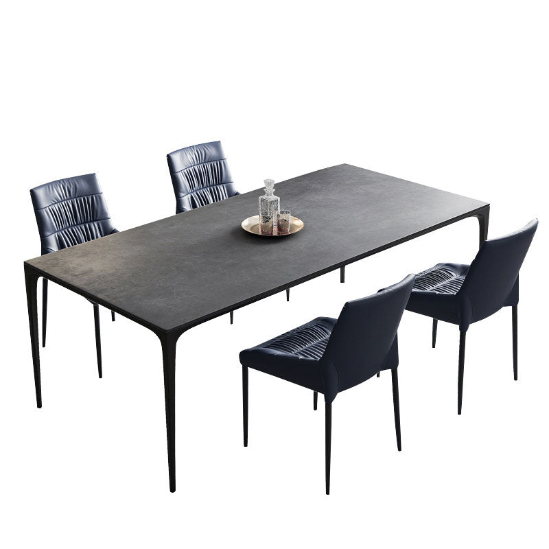 Modern Gray Dining Table Rectangle Sintered Stone Dining Table with 4 Legs Clearhalo ' dining_table' 'Dining Tables & Seating' 'Dining Tables' 'Furniture' 'furniture_dining_table' 'Kitchen & Dining Furniture' 'kitchen&dining_furn' 'kitchen' 'kitchen_dining_table' 4159403