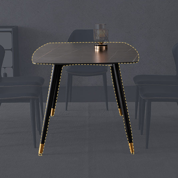 Metal Modern Rectangular Dining Table Sintered Stone Table for Kitchen and Dining Room Clearhalo ' dining_table' 'Dining Tables & Seating' 'Dining Tables' 'furn' 'furn_dining_table' 'Furniture' 'furniture_dining_table' 'Kitchen & Dining Furniture' 'kitchen&dining_furn' 'kitchen' 'kitchen_dining_table' 4159416