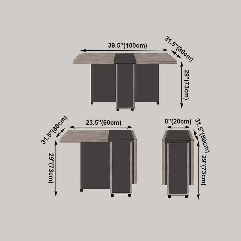 39.4''L Rectangle Mid-Century Modern Dining Table Drop-Leaf Table for Home (only table) Clearhalo ' dining_table' 'Dining Tables & Seating' 'Dining Tables' 'furn' 'furn_dining_table' 'Furniture' 'furniture_dining_table' 'Kitchen & Dining Furniture' 'kitchen&dining_furn' 'kitchen' 'kitchen_dining_table' 4159436