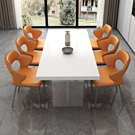 Acrylic Contemporary Rectangular Dining Sintered Stone Dining Table for Kitchen Clearhalo ' dining_table' 'Dining Tables & Seating' 'Dining Tables' 'furn' 'furn_dining_table' 'Furniture' 'furniture_dining_table' 'Kitchen & Dining Furniture' 'kitchen&dining_furn' 'kitchen' 'kitchen_dining_table' 4159456