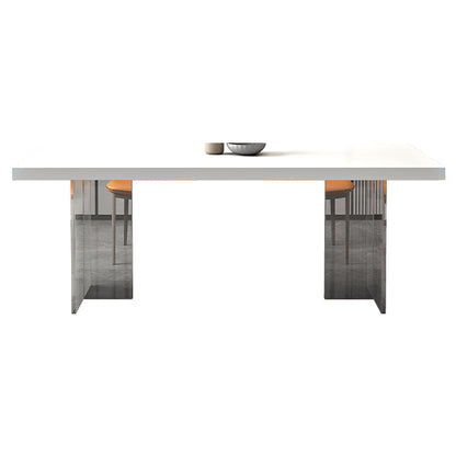 Acrylic Contemporary Rectangular Dining Sintered Stone Dining Table for Kitchen Without Chairs Clearhalo ' dining_table' 'Dining Tables & Seating' 'Dining Tables' 'furn' 'furn_dining_table' 'Furniture' 'furniture_dining_table' 'Kitchen & Dining Furniture' 'kitchen&dining_furn' 'kitchen' 'kitchen_dining_table' 4159458