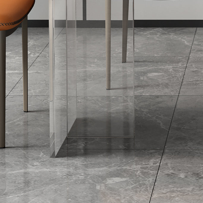 Acrylic Contemporary Rectangular Dining Sintered Stone Dining Table for Kitchen Clearhalo ' dining_table' 'Dining Tables & Seating' 'Dining Tables' 'furn' 'furn_dining_table' 'Furniture' 'furniture_dining_table' 'Kitchen & Dining Furniture' 'kitchen&dining_furn' 'kitchen' 'kitchen_dining_table' 4159459