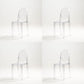 Plastic Armless Dining Chair Home Open Back Dining Side Chairs (Set of 4) Clear Clearhalo ' kitchen&dining_furn' 'Dining Chairs' 'Dining Tables & Seating' 'dining_chair' 'furn' 'furn_dining_chair' 'Furniture' 'furniture_dining_chair' 'Kitchen & Dining Furniture' 'kitchen' 4159483