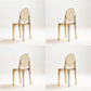 Plastic Armless Dining Chair Home Open Back Dining Side Chairs (Set of 4) Amber Clearhalo ' kitchen&dining_furn' 'Dining Chairs' 'Dining Tables & Seating' 'dining_chair' 'furn' 'furn_dining_chair' 'Furniture' 'furniture_dining_chair' 'Kitchen & Dining Furniture' 'kitchen' 4159487