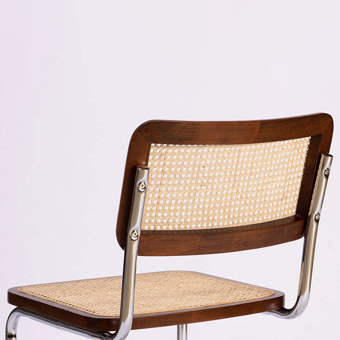 Rattan Metal Contemporary Side Chair Open Back Armless Dining Side Chair Clearhalo ' kitchen&dining_furn' 'Dining Chairs' 'Dining Tables & Seating' 'dining_chair' 'furn' 'furn_dining_chair' 'Furniture' 'furniture_dining_chair' 'Kitchen & Dining Furniture' 'kitchen' 4159504