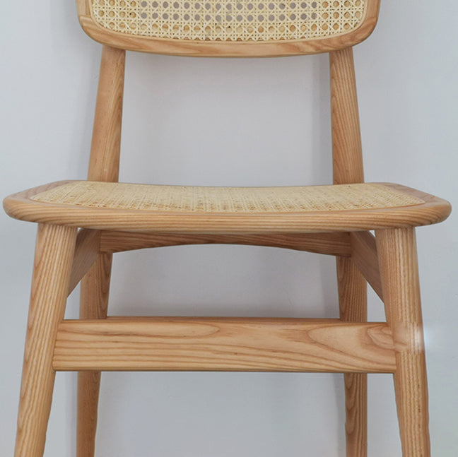 Wood Rattan Scandinavian Style Dining Chair Dining Room Open Back Dining Side Chair Clearhalo ' kitchen&dining_furn' 'Dining Chairs' 'Dining Tables & Seating' 'dining_chair' 'furn' 'furn_dining_chair' 'Furniture' 'furniture_dining_chair' 'Kitchen & Dining Furniture' 'kitchen' 4159555