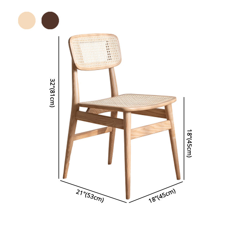 Wood Rattan Scandinavian Style Dining Chair Dining Room Open Back Dining Side Chair Clearhalo ' kitchen&dining_furn' 'Dining Chairs' 'Dining Tables & Seating' 'dining_chair' 'furn' 'furn_dining_chair' 'Furniture' 'furniture_dining_chair' 'Kitchen & Dining Furniture' 'kitchen' 4159561