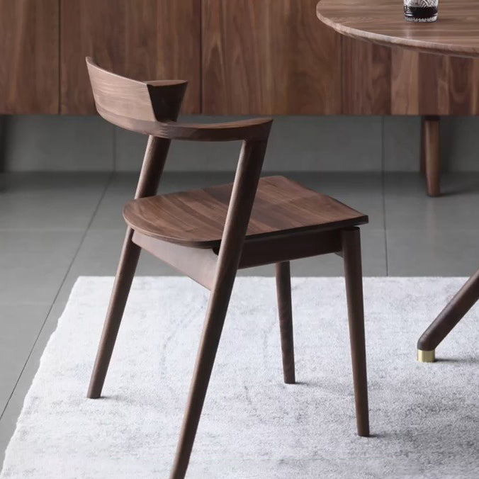 Home Scandinavian Style Wood Dining Chair Open Back Dining Side Chair with Arm Clearhalo ' kitchen&dining_furn' 'Dining Chairs' 'Dining Tables & Seating' 'dining_chair' 'furn' 'furn_dining_chair' 'Furniture' 'furniture_dining_chair' 'Kitchen & Dining Furniture' 'kitchen' 4159562