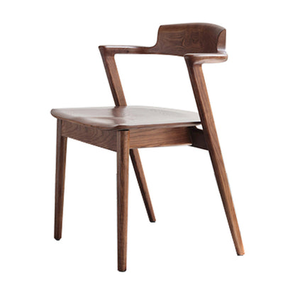Home Scandinavian Style Wood Dining Chair Open Back Dining Side Chair with Arm Walnut 1 Piece Clearhalo ' kitchen&dining_furn' 'Dining Chairs' 'Dining Tables & Seating' 'dining_chair' 'furn' 'furn_dining_chair' 'Furniture' 'furniture_dining_chair' 'Kitchen & Dining Furniture' 'kitchen' 4159563
