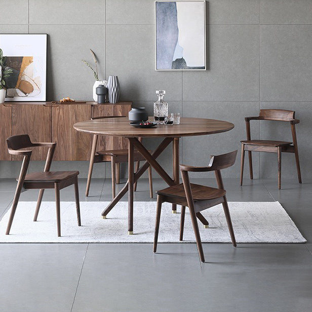 Home Scandinavian Style Wood Dining Chair Open Back Dining Side Chair with Arm Clearhalo ' kitchen&dining_furn' 'Dining Chairs' 'Dining Tables & Seating' 'dining_chair' 'furn' 'furn_dining_chair' 'Furniture' 'furniture_dining_chair' 'Kitchen & Dining Furniture' 'kitchen' 4159565