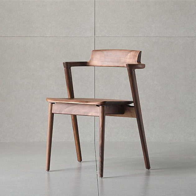 Home Scandinavian Style Wood Dining Chair Open Back Dining Side Chair with Arm Clearhalo ' kitchen&dining_furn' 'Dining Chairs' 'Dining Tables & Seating' 'dining_chair' 'furn' 'furn_dining_chair' 'Furniture' 'furniture_dining_chair' 'Kitchen & Dining Furniture' 'kitchen' 4159566