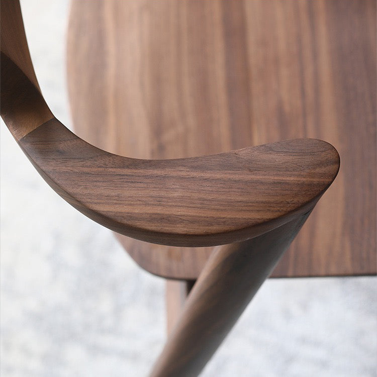 Home Scandinavian Style Wood Dining Chair Open Back Dining Side Chair with Arm Clearhalo ' kitchen&dining_furn' 'Dining Chairs' 'Dining Tables & Seating' 'dining_chair' 'furn' 'furn_dining_chair' 'Furniture' 'furniture_dining_chair' 'Kitchen & Dining Furniture' 'kitchen' 4159568