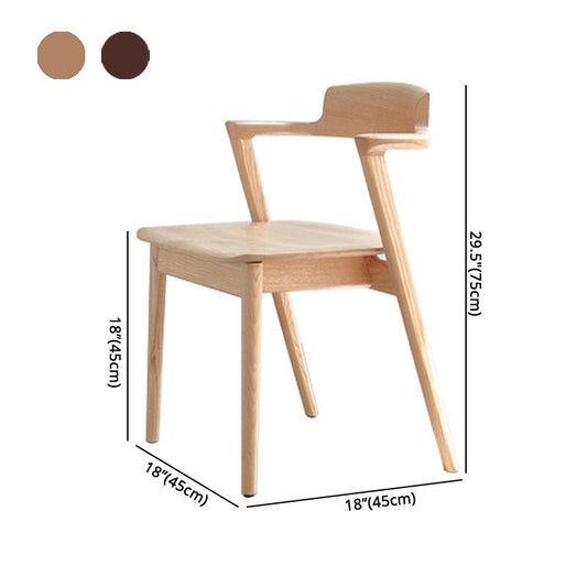 Home Scandinavian Style Wood Dining Chair Open Back Dining Side Chair with Arm Clearhalo ' kitchen&dining_furn' 'Dining Chairs' 'Dining Tables & Seating' 'dining_chair' 'furn' 'furn_dining_chair' 'Furniture' 'furniture_dining_chair' 'Kitchen & Dining Furniture' 'kitchen' 4159572
