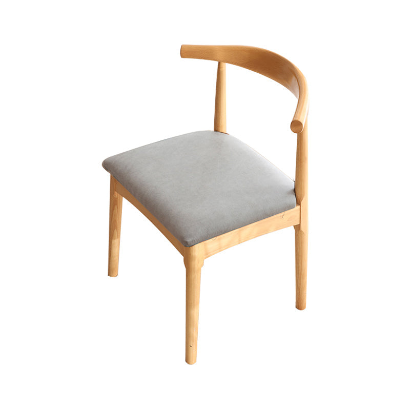 Scandinavian Style Dining Room Dining Chair Armless Cow Horn Open Back Dining Side Chair Dark Gray 1 Piece Clearhalo ' kitchen&dining_furn' 'Dining Chairs' 'Dining Tables & Seating' 'dining_chair' 'furn' 'furn_dining_chair' 'Furniture' 'furniture_dining_chair' 'Kitchen & Dining Furniture' 'kitchen' 4159574