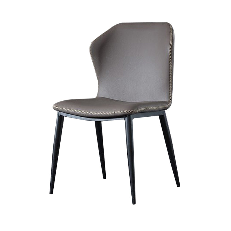 Contemporary Metal Dining Armless Chair Wingback Parsons Chair for Home Use Clearhalo ' kitchen&dining_furn' 'Dining Chairs' 'Dining Tables & Seating' 'dining_chair' 'furn' 'furn_dining_chair' 'Furniture' 'furniture_dining_chair' 'Kitchen & Dining Furniture' 'kitchen' 4159592