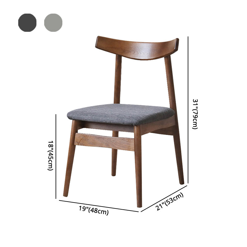 Wood Scandinavian Style Dining Chair Home Cushioned Open Back Armless Chair Clearhalo ' kitchen&dining_furn' 'Dining Chairs' 'Dining Tables & Seating' 'dining_chair' 'furn' 'furn_dining_chair' 'Furniture' 'furniture_dining_chair' 'Kitchen & Dining Furniture' 'kitchen' 4159606