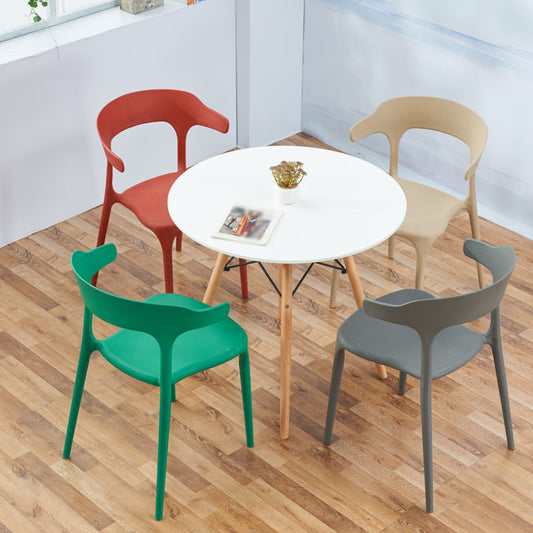 Plastic Scandinavian Dining Arm Chairs Open Back Indoor Dining Armchairs Clearhalo ' kitchen&dining_furn' 'Dining Chairs' 'Dining Tables & Seating' 'dining_chair' 'furn' 'furn_dining_chair' 'Furniture' 'furniture_dining_chair' 'Kitchen & Dining Furniture' 'kitchen' 4159607