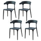 Plastic Scandinavian Dining Arm Chairs Open Back Indoor Dining Armchairs Black 4 Piece Set Clearhalo ' kitchen&dining_furn' 'Dining Chairs' 'Dining Tables & Seating' 'dining_chair' 'furn' 'furn_dining_chair' 'Furniture' 'furniture_dining_chair' 'Kitchen & Dining Furniture' 'kitchen' 4159608