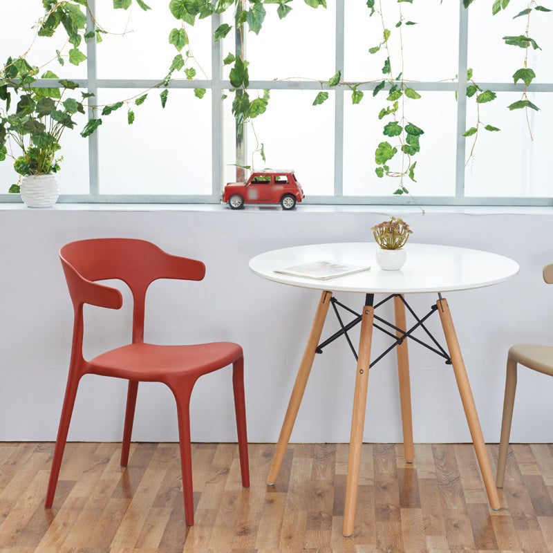 Plastic Scandinavian Dining Arm Chairs Open Back Indoor Dining Armchairs Clearhalo ' kitchen&dining_furn' 'Dining Chairs' 'Dining Tables & Seating' 'dining_chair' 'furn' 'furn_dining_chair' 'Furniture' 'furniture_dining_chair' 'Kitchen & Dining Furniture' 'kitchen' 4159611