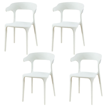 Plastic Scandinavian Dining Arm Chairs Open Back Indoor Dining Armchairs White 4 Piece Set Clearhalo ' kitchen&dining_furn' 'Dining Chairs' 'Dining Tables & Seating' 'dining_chair' 'furn' 'furn_dining_chair' 'Furniture' 'furniture_dining_chair' 'Kitchen & Dining Furniture' 'kitchen' 4159613