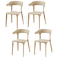 Plastic Scandinavian Dining Arm Chairs Open Back Indoor Dining Armchairs Camel 4 Piece Set Clearhalo ' kitchen&dining_furn' 'Dining Chairs' 'Dining Tables & Seating' 'dining_chair' 'furn' 'furn_dining_chair' 'Furniture' 'furniture_dining_chair' 'Kitchen & Dining Furniture' 'kitchen' 4159616