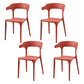 Plastic Scandinavian Dining Arm Chairs Open Back Indoor Dining Armchairs Burgundy 4 Piece Set Clearhalo ' kitchen&dining_furn' 'Dining Chairs' 'Dining Tables & Seating' 'dining_chair' 'furn' 'furn_dining_chair' 'Furniture' 'furniture_dining_chair' 'Kitchen & Dining Furniture' 'kitchen' 4159617
