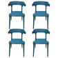 Plastic Scandinavian Dining Arm Chairs Open Back Indoor Dining Armchairs Dark Blue 4 Piece Set Clearhalo ' kitchen&dining_furn' 'Dining Chairs' 'Dining Tables & Seating' 'dining_chair' 'furn' 'furn_dining_chair' 'Furniture' 'furniture_dining_chair' 'Kitchen & Dining Furniture' 'kitchen' 4159618
