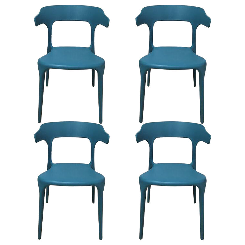 Plastic Scandinavian Dining Arm Chairs Open Back Indoor Dining Armchairs Dark Blue 4 Piece Set Clearhalo ' kitchen&dining_furn' 'Dining Chairs' 'Dining Tables & Seating' 'dining_chair' 'furn' 'furn_dining_chair' 'Furniture' 'furniture_dining_chair' 'Kitchen & Dining Furniture' 'kitchen' 4159618