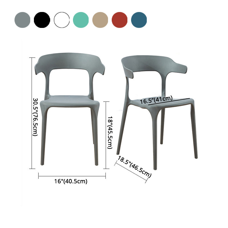 Plastic Scandinavian Dining Arm Chairs Open Back Indoor Dining Armchairs Clearhalo ' kitchen&dining_furn' 'Dining Chairs' 'Dining Tables & Seating' 'dining_chair' 'furn' 'furn_dining_chair' 'Furniture' 'furniture_dining_chair' 'Kitchen & Dining Furniture' 'kitchen' 4159619
