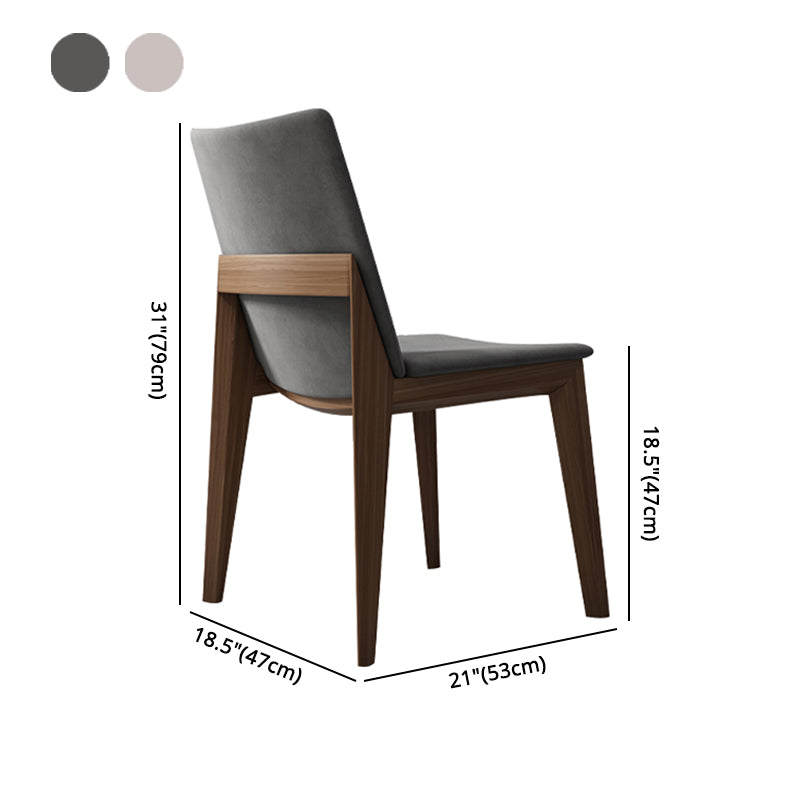 Modern Upholstered Manicure Store Side Chair Solid Back Gray Dining Chair Clearhalo ' kitchen&dining_furn' 'Dining Chairs' 'Dining Tables & Seating' 'dining_chair' 'furn' 'furn_dining_chair' 'Furniture' 'furniture_dining_chair' 'Kitchen & Dining Furniture' 'kitchen' 4159631
