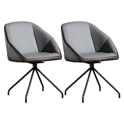 Contemporary Style Dining Chair Arm Metal Side Parsons Chair for Kitchen Grey 2 Piece Set Clearhalo ' kitchen&dining_furn' 'Dining Chairs' 'Dining Tables & Seating' 'dining_chair' 'furn' 'furn_dining_chair' 'Furniture' 'furniture_dining_chair' 'Kitchen & Dining Furniture' 'kitchen' 4159645