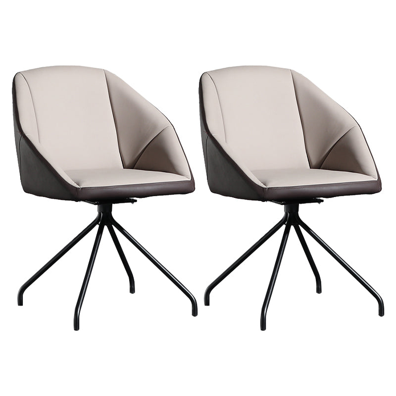 Contemporary Style Dining Chair Arm Metal Side Parsons Chair for Kitchen Khaki 2 Piece Set Clearhalo ' kitchen&dining_furn' 'Dining Chairs' 'Dining Tables & Seating' 'dining_chair' 'furn' 'furn_dining_chair' 'Furniture' 'furniture_dining_chair' 'Kitchen & Dining Furniture' 'kitchen' 4159651