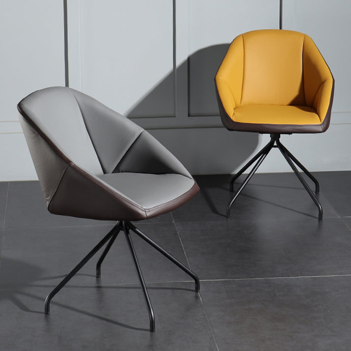 Contemporary Style Dining Chair Arm Metal Side Parsons Chair for Kitchen Clearhalo ' kitchen&dining_furn' 'Dining Chairs' 'Dining Tables & Seating' 'dining_chair' 'furn' 'furn_dining_chair' 'Furniture' 'furniture_dining_chair' 'Kitchen & Dining Furniture' 'kitchen' 4159656