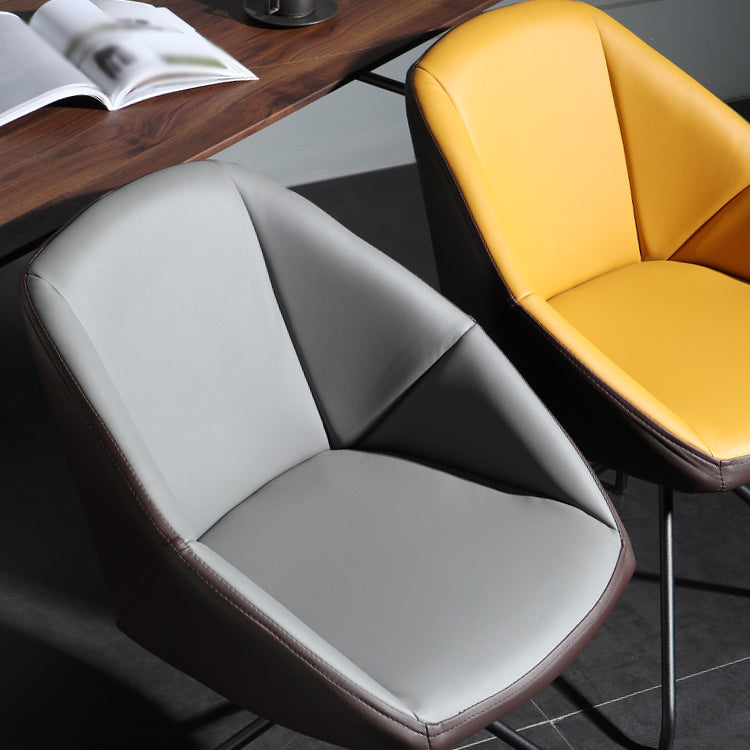 Contemporary Style Dining Chair Arm Metal Side Parsons Chair for Kitchen Clearhalo ' kitchen&dining_furn' 'Dining Chairs' 'Dining Tables & Seating' 'dining_chair' 'furn' 'furn_dining_chair' 'Furniture' 'furniture_dining_chair' 'Kitchen & Dining Furniture' 'kitchen' 4159657