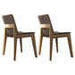 Contemporary Restaurant Upholstered Side Chair Solid Back Dining Chair Dark Khaki 2 Piece Set Natural Wood Clearhalo ' kitchen&dining_furn' 'Dining Chairs' 'Dining Tables & Seating' 'dining_chair' 'furn' 'furn_dining_chair' 'Furniture' 'furniture_dining_chair' 'Kitchen & Dining Furniture' 'kitchen' 4159672