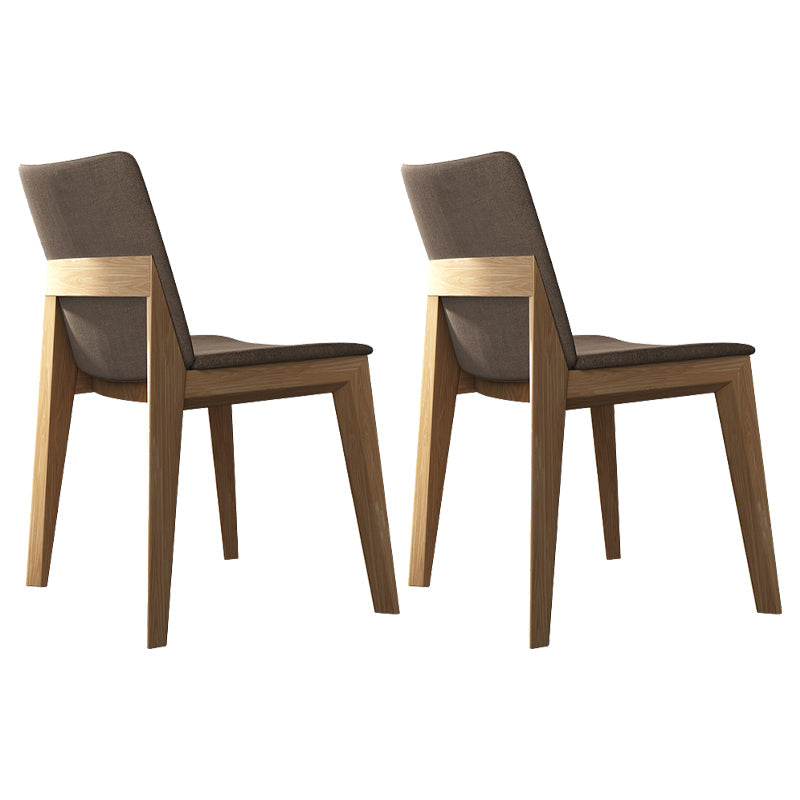 Contemporary Restaurant Upholstered Side Chair Solid Back Dining Chair Dark Khaki 2 Piece Set Natural Wood Clearhalo ' kitchen&dining_furn' 'Dining Chairs' 'Dining Tables & Seating' 'dining_chair' 'furn' 'furn_dining_chair' 'Furniture' 'furniture_dining_chair' 'Kitchen & Dining Furniture' 'kitchen' 4159672