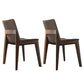 Contemporary Restaurant Upholstered Side Chair Solid Back Dining Chair Dark Khaki 2 Piece Set Walnut Clearhalo ' kitchen&dining_furn' 'Dining Chairs' 'Dining Tables & Seating' 'dining_chair' 'furn' 'furn_dining_chair' 'Furniture' 'furniture_dining_chair' 'Kitchen & Dining Furniture' 'kitchen' 4159674