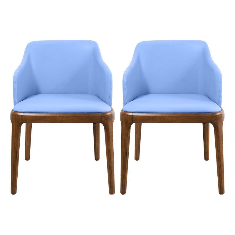 Scandinavian Leather Home Arm Chair Matte Finish Solid Back Dining Chair Sky Blue 2 Piece Set Clearhalo ' kitchen&dining_furn' 'Dining Chairs' 'Dining Tables & Seating' 'dining_chair' 'furn' 'furn_dining_chair' 'Furniture' 'furniture_dining_chair' 'Kitchen & Dining Furniture' 'kitchen' 4159685