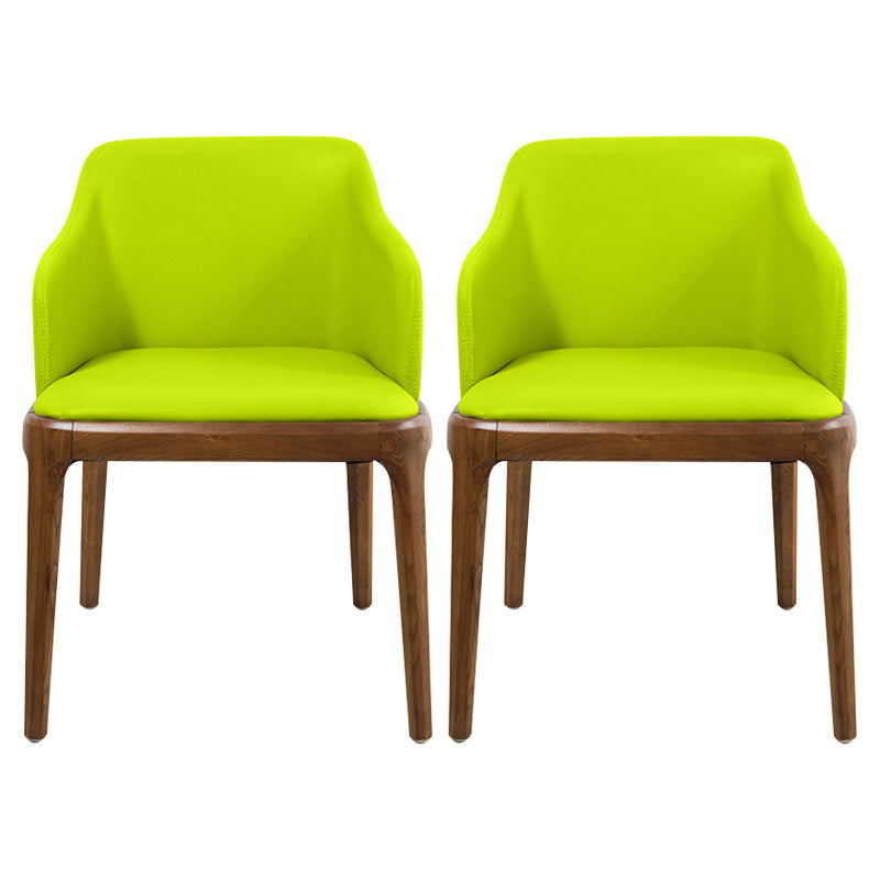 Scandinavian Leather Home Arm Chair Matte Finish Solid Back Dining Chair Green 2 Piece Set Clearhalo ' kitchen&dining_furn' 'Dining Chairs' 'Dining Tables & Seating' 'dining_chair' 'furn' 'furn_dining_chair' 'Furniture' 'furniture_dining_chair' 'Kitchen & Dining Furniture' 'kitchen' 4159688