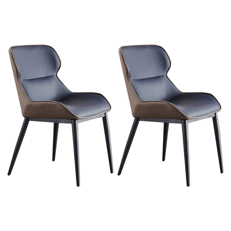 Contemporary Living Room Leather Side Chair Matte Finish Wingback Dining Chair Blue 2 Piece Set Clearhalo ' kitchen&dining_furn' 'Dining Chairs' 'Dining Tables & Seating' 'dining_chair' 'furn' 'furn_dining_chair' 'Furniture' 'furniture_dining_chair' 'Kitchen & Dining Furniture' 'kitchen' 4159712