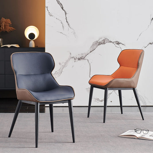 Contemporary Living Room Leather Side Chair Matte Finish Wingback Dining Chair Clearhalo ' kitchen&dining_furn' 'Dining Chairs' 'Dining Tables & Seating' 'dining_chair' 'furn' 'furn_dining_chair' 'Furniture' 'furniture_dining_chair' 'Kitchen & Dining Furniture' 'kitchen' 4159713