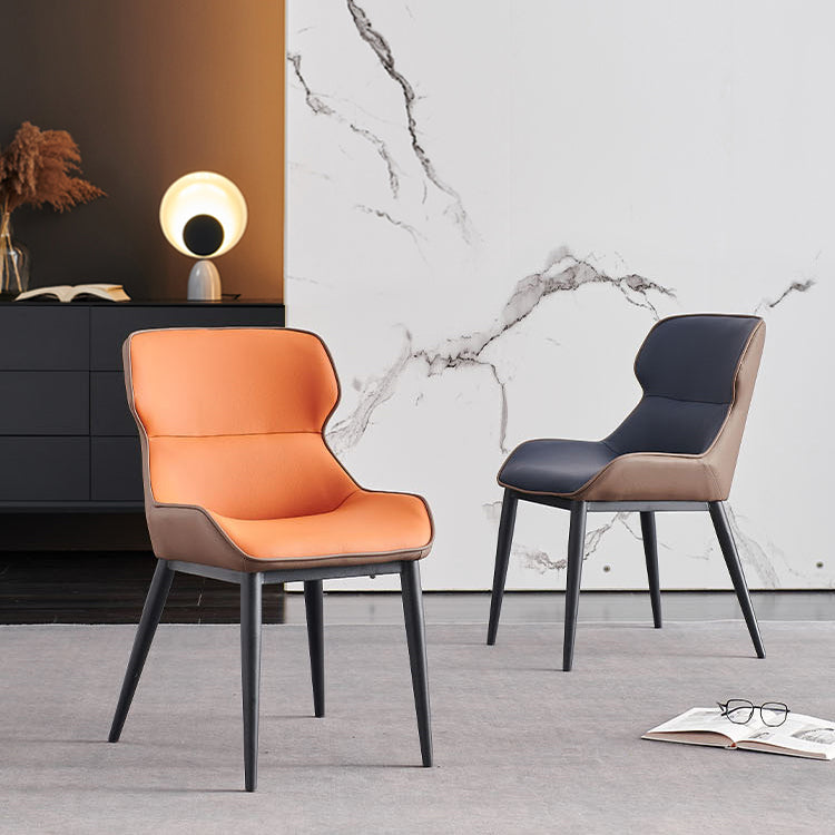 Contemporary Living Room Leather Side Chair Matte Finish Wingback Dining Chair Clearhalo ' kitchen&dining_furn' 'Dining Chairs' 'Dining Tables & Seating' 'dining_chair' 'furn' 'furn_dining_chair' 'Furniture' 'furniture_dining_chair' 'Kitchen & Dining Furniture' 'kitchen' 4159723